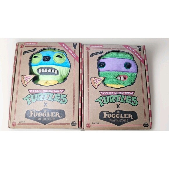 TMNT Fuggler Plush Set Leonardo & Donatello Limited Edition Special Delivery - E - Picture 1 of 2